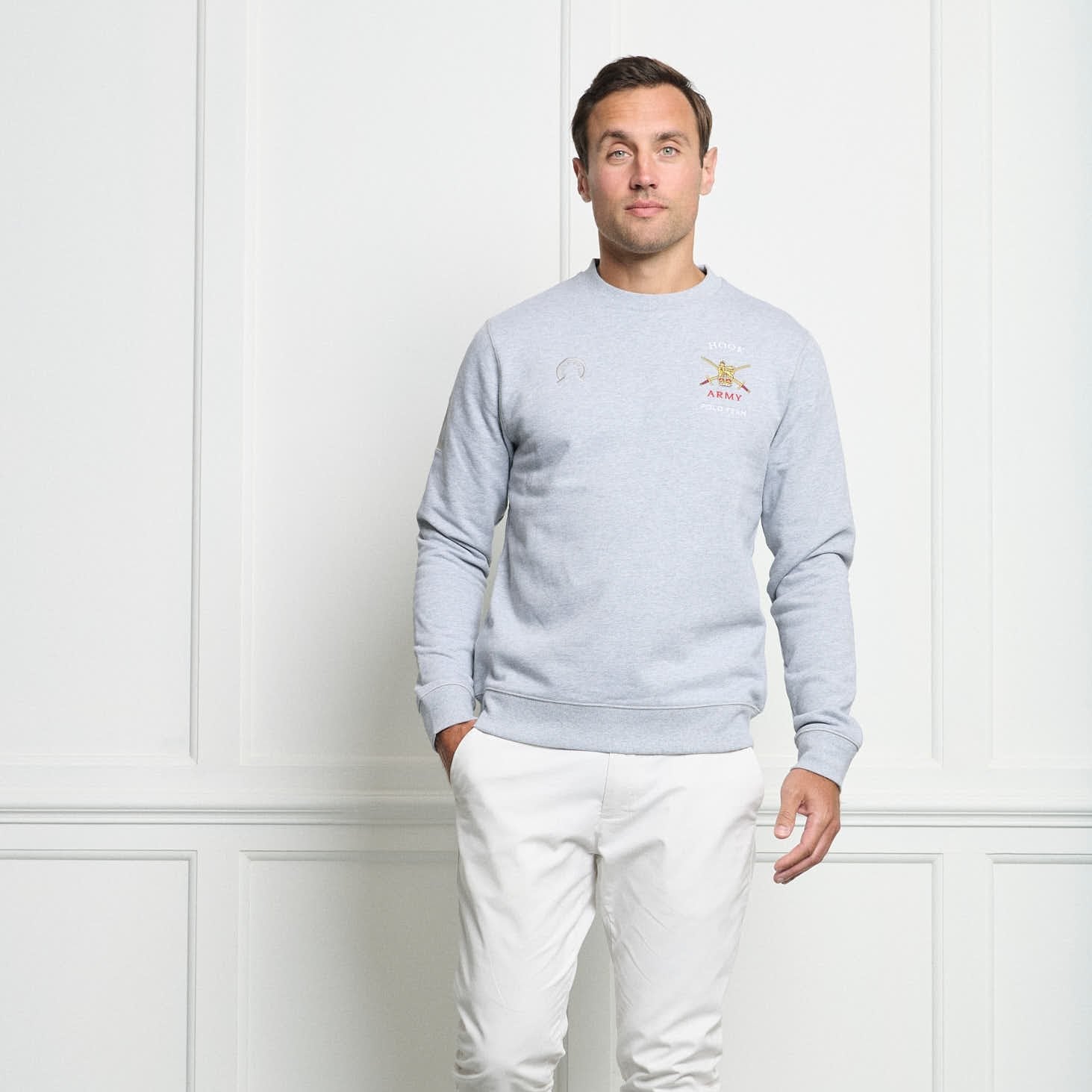 Army Polo Sweatshirt - Grey