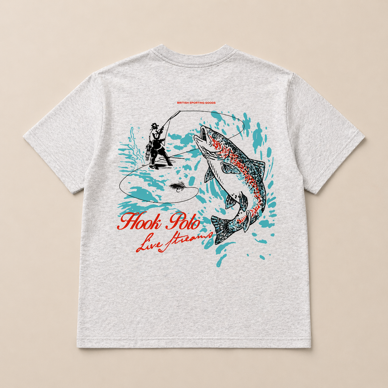 Fly Fishing Tee - Cool Grey