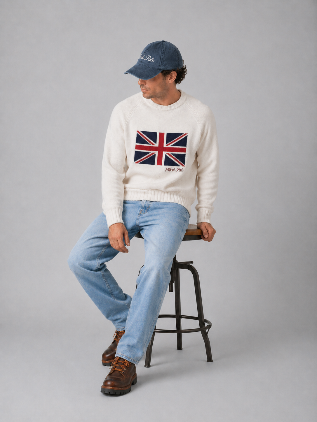 Union Jack White Knit (Unisex)