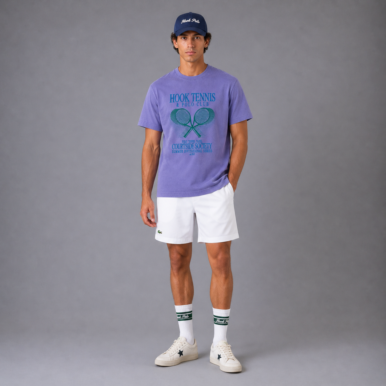 Tennis Club Tee - Washed Purple