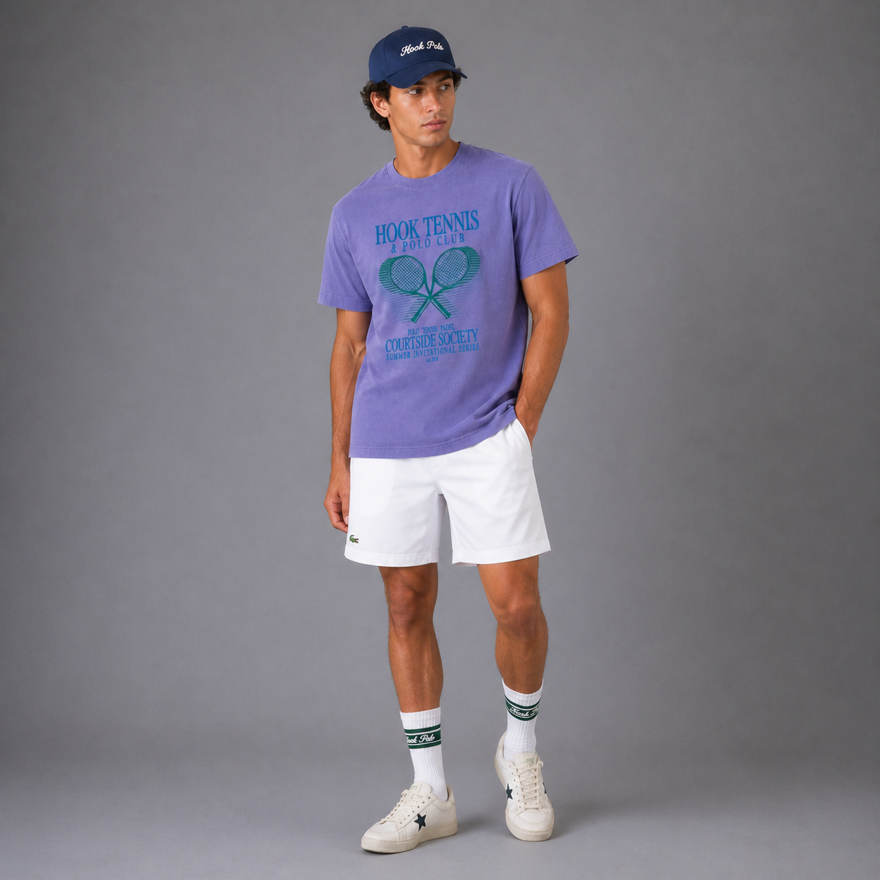 Tennis Club Tee - Washed Purple