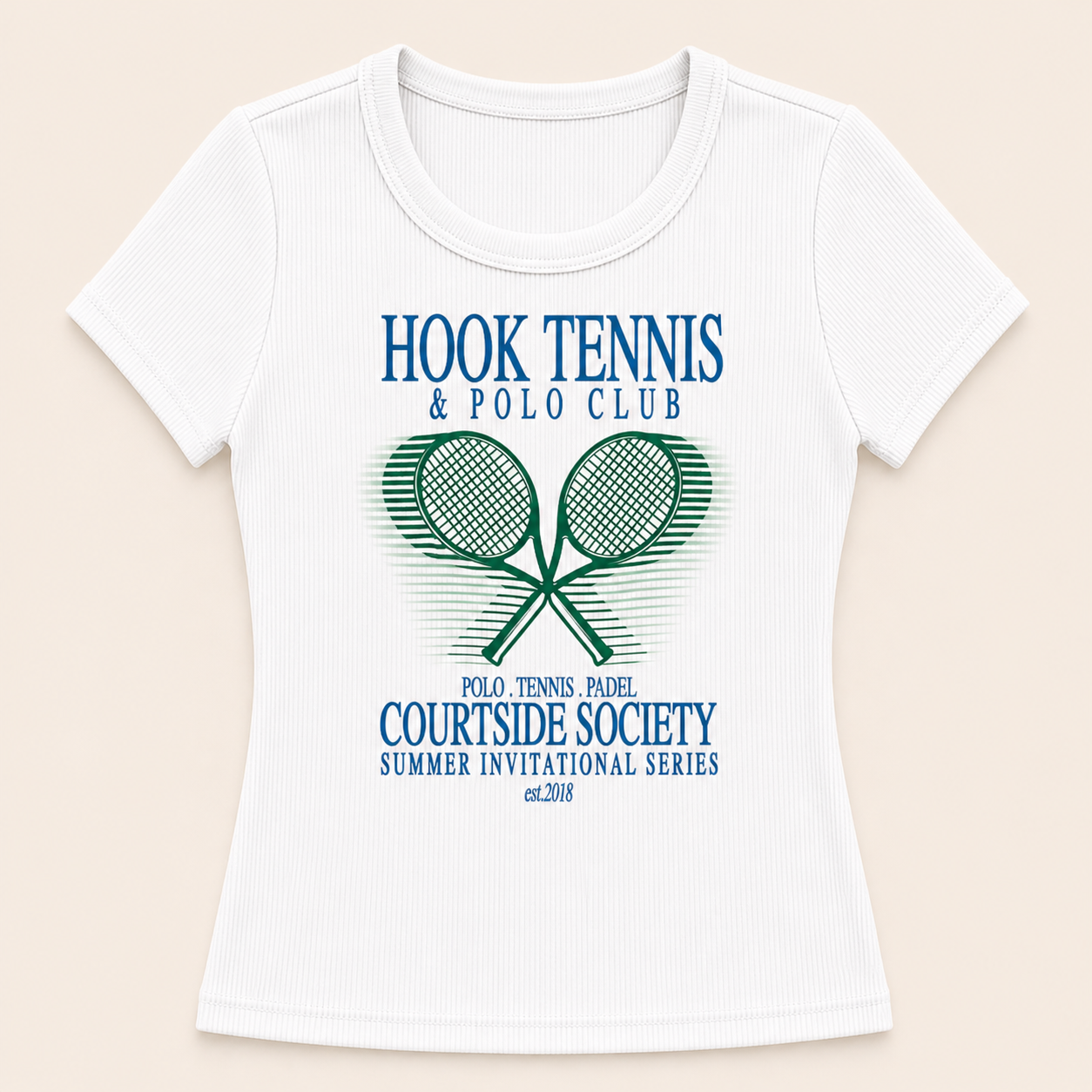 Women's Tennis Ribbed Tee - White