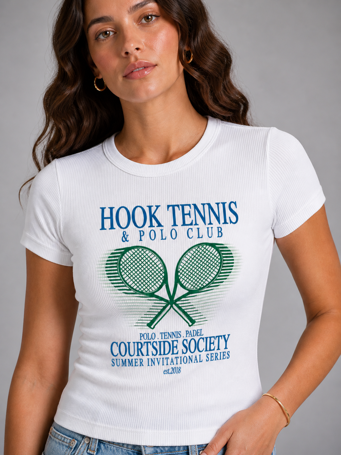 Women's Tennis Ribbed Tee - White