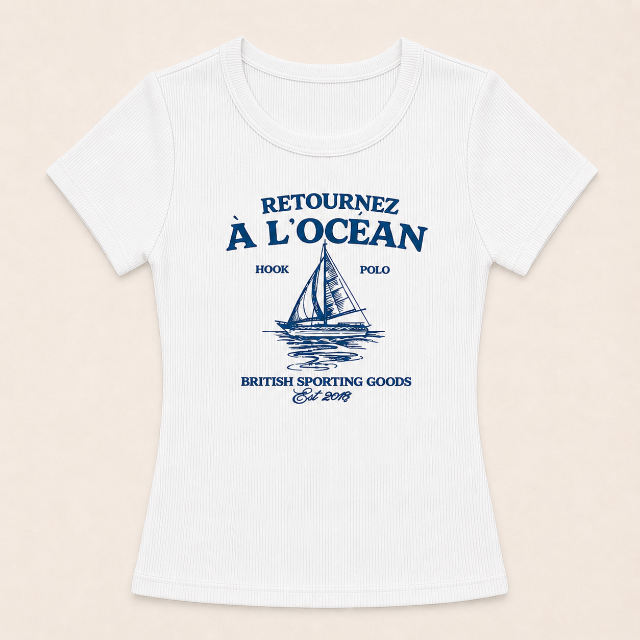Women's Ocean Ribbed Tee - White