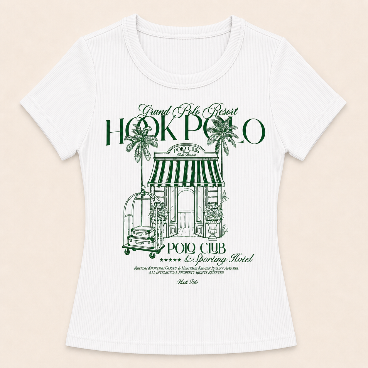Women's Polo Resort Ribbed Tee - White