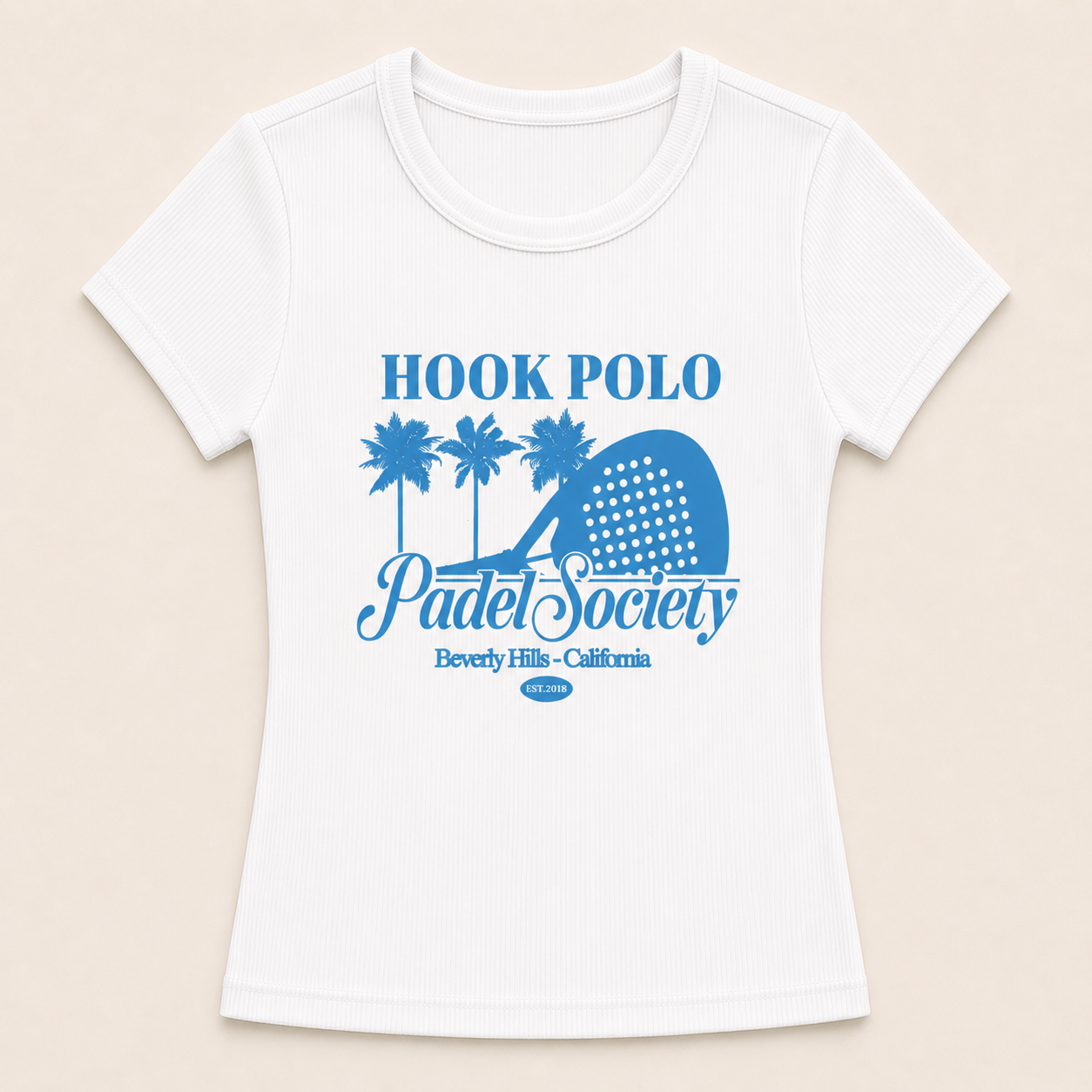 Women's Padel Society Ribbed Tee - White