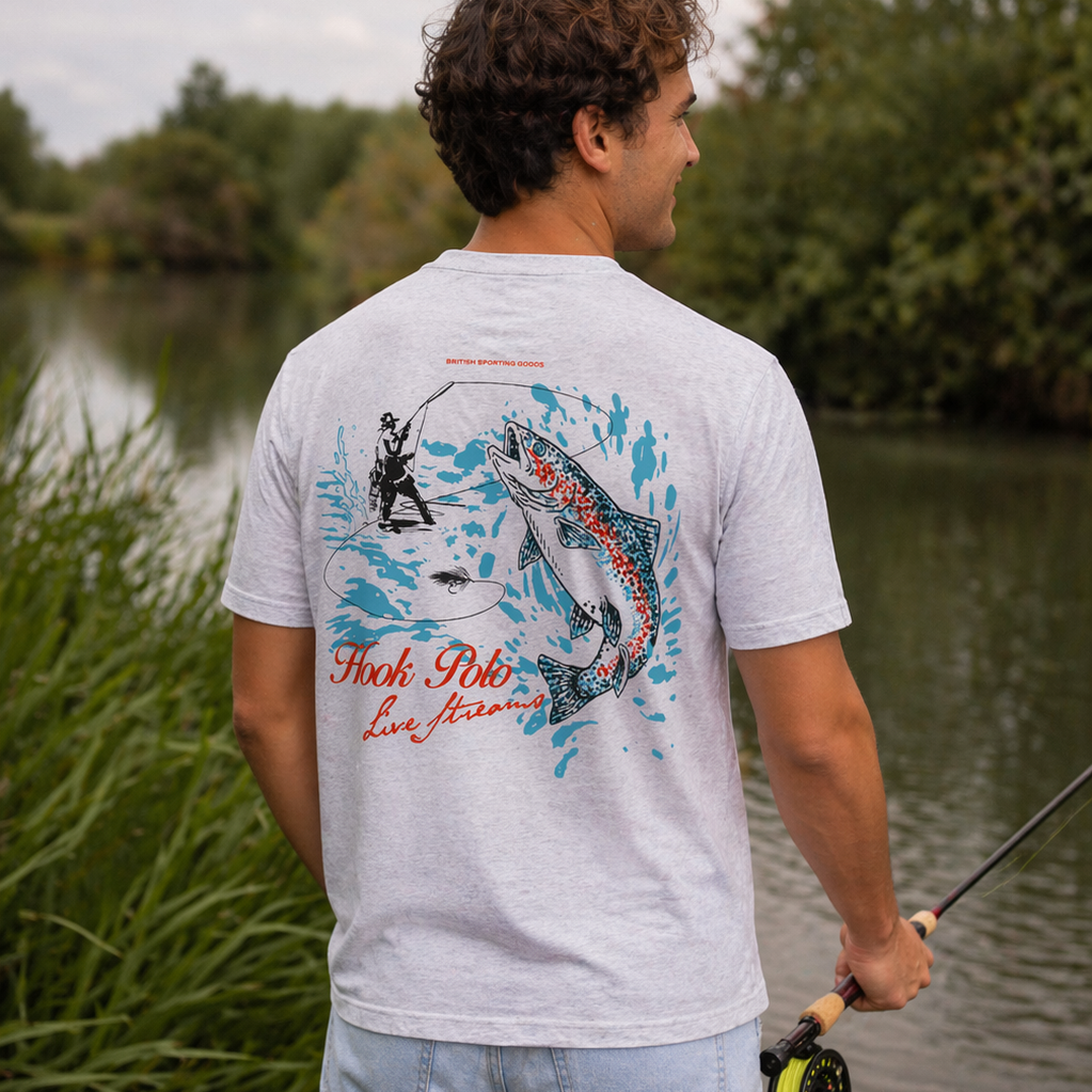 Fly Fishing Tee - Cool Grey