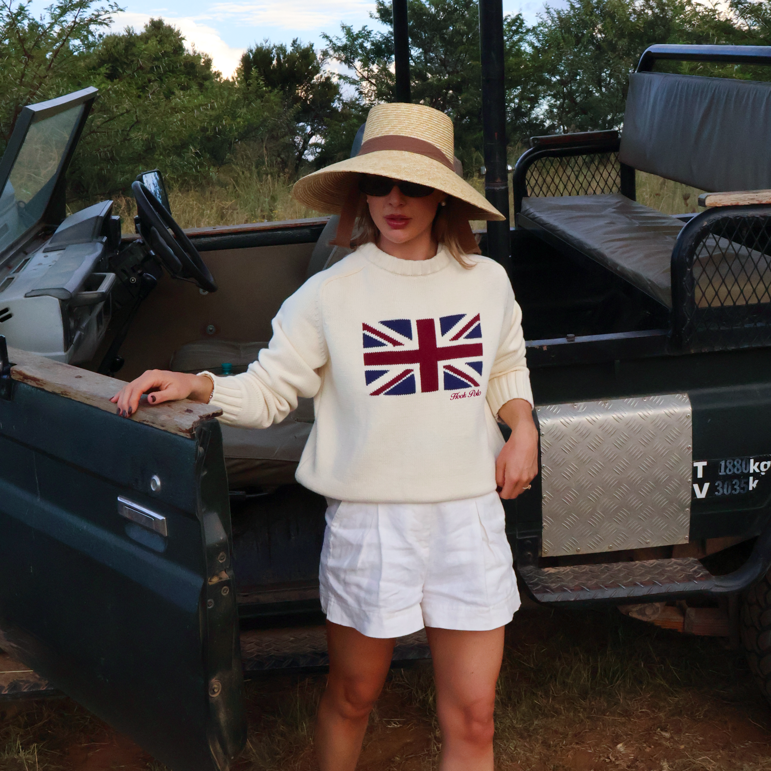 Union Jack White Knit (Unisex)