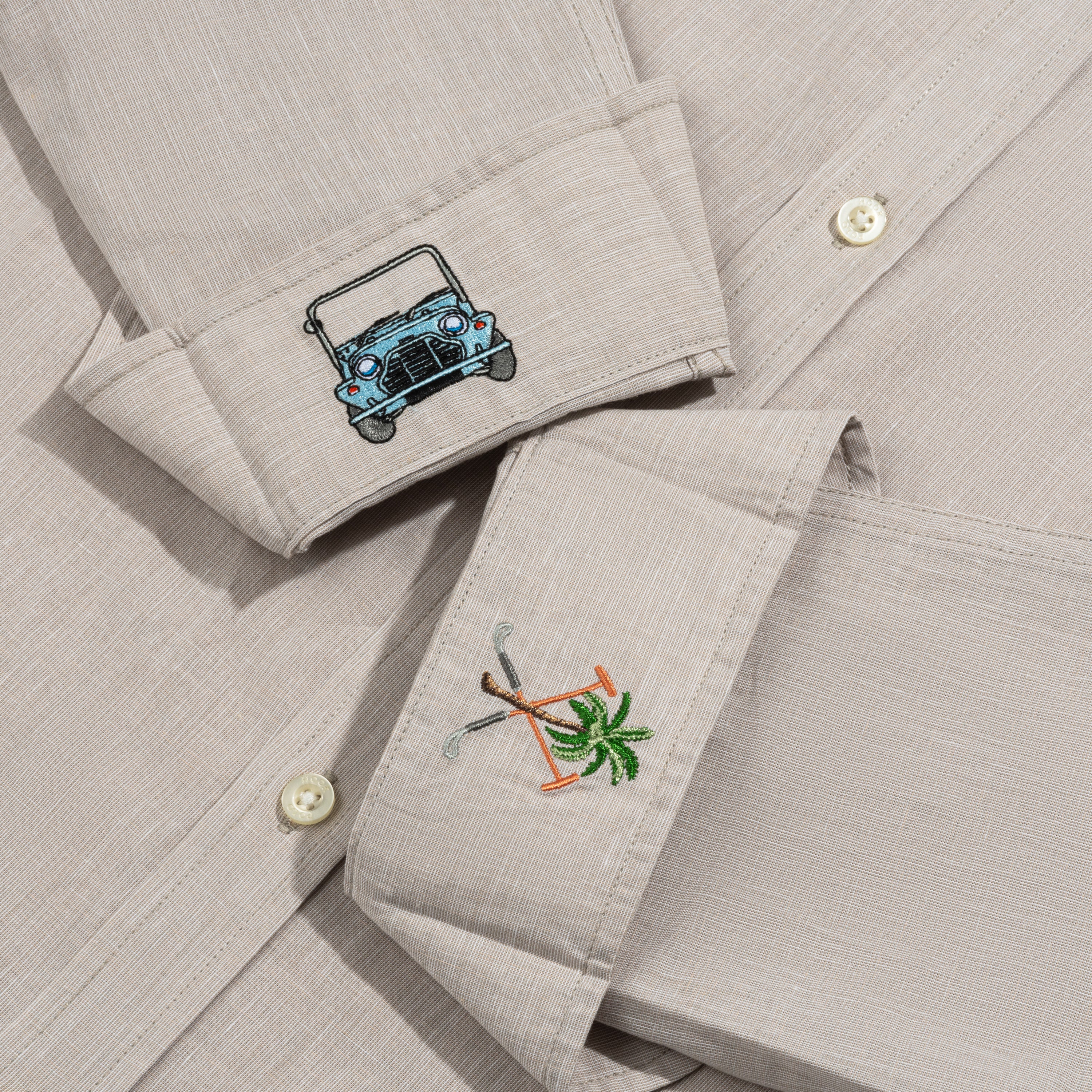 Khaki Cotton/Linen Shirt