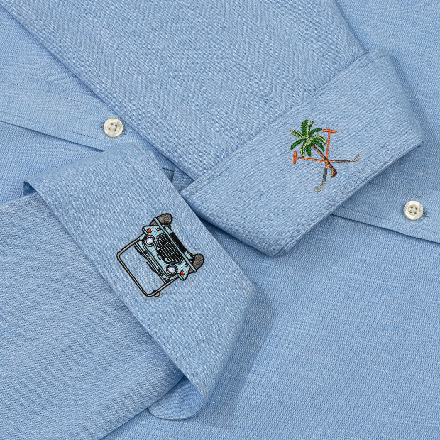 Blue Cotton/Linen Shirt