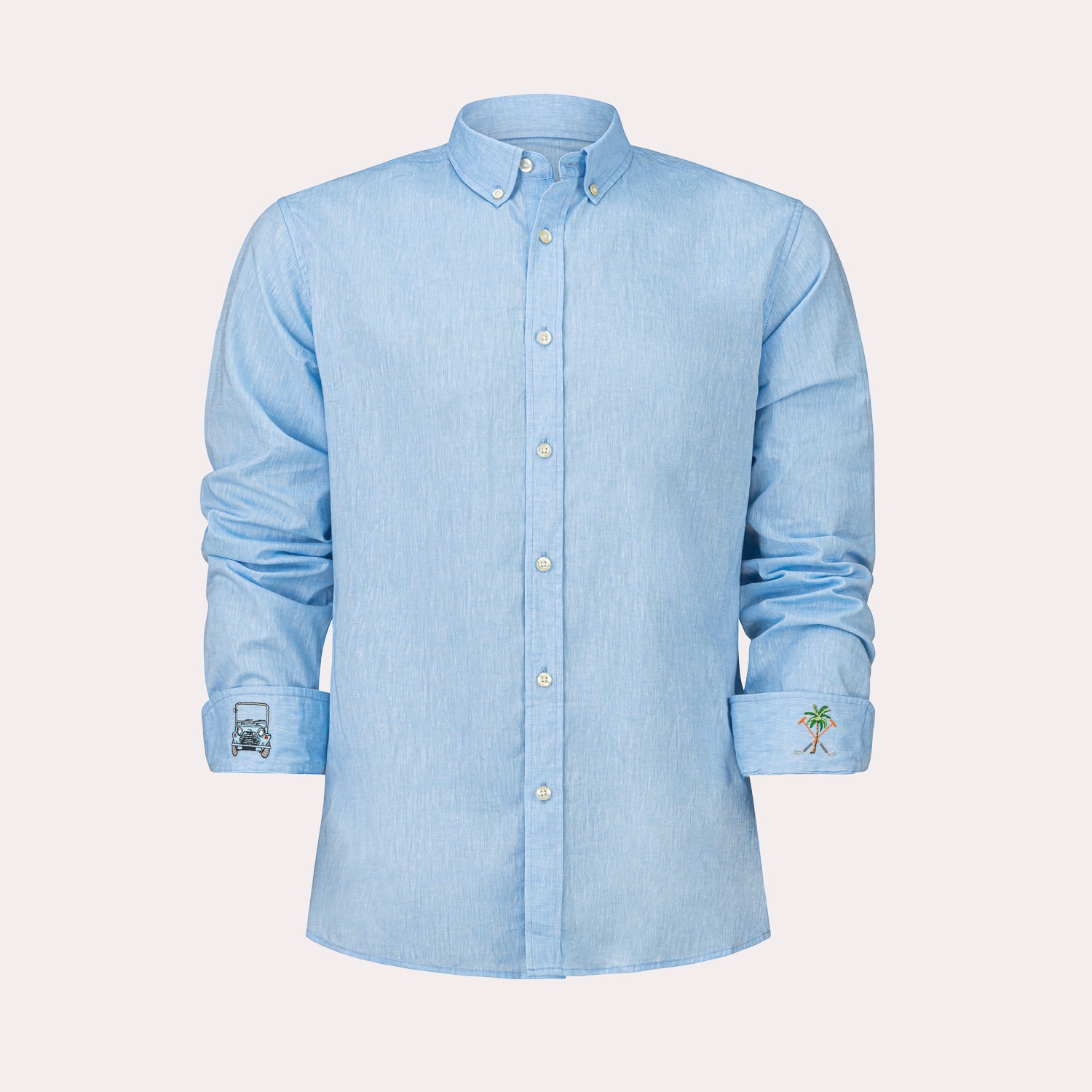 Blue Cotton/Linen Shirt