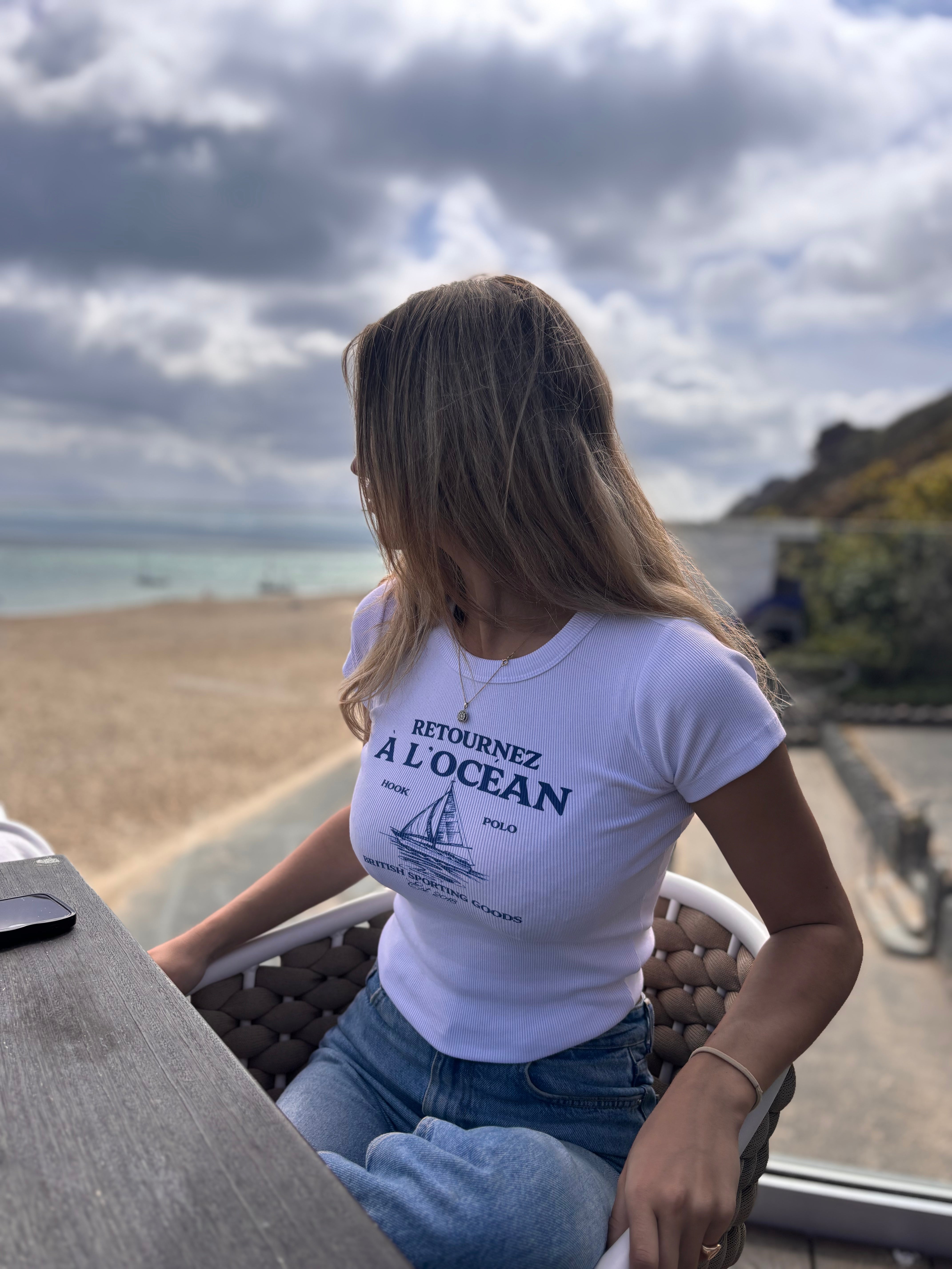 Women's Ocean Ribbed Tee - White