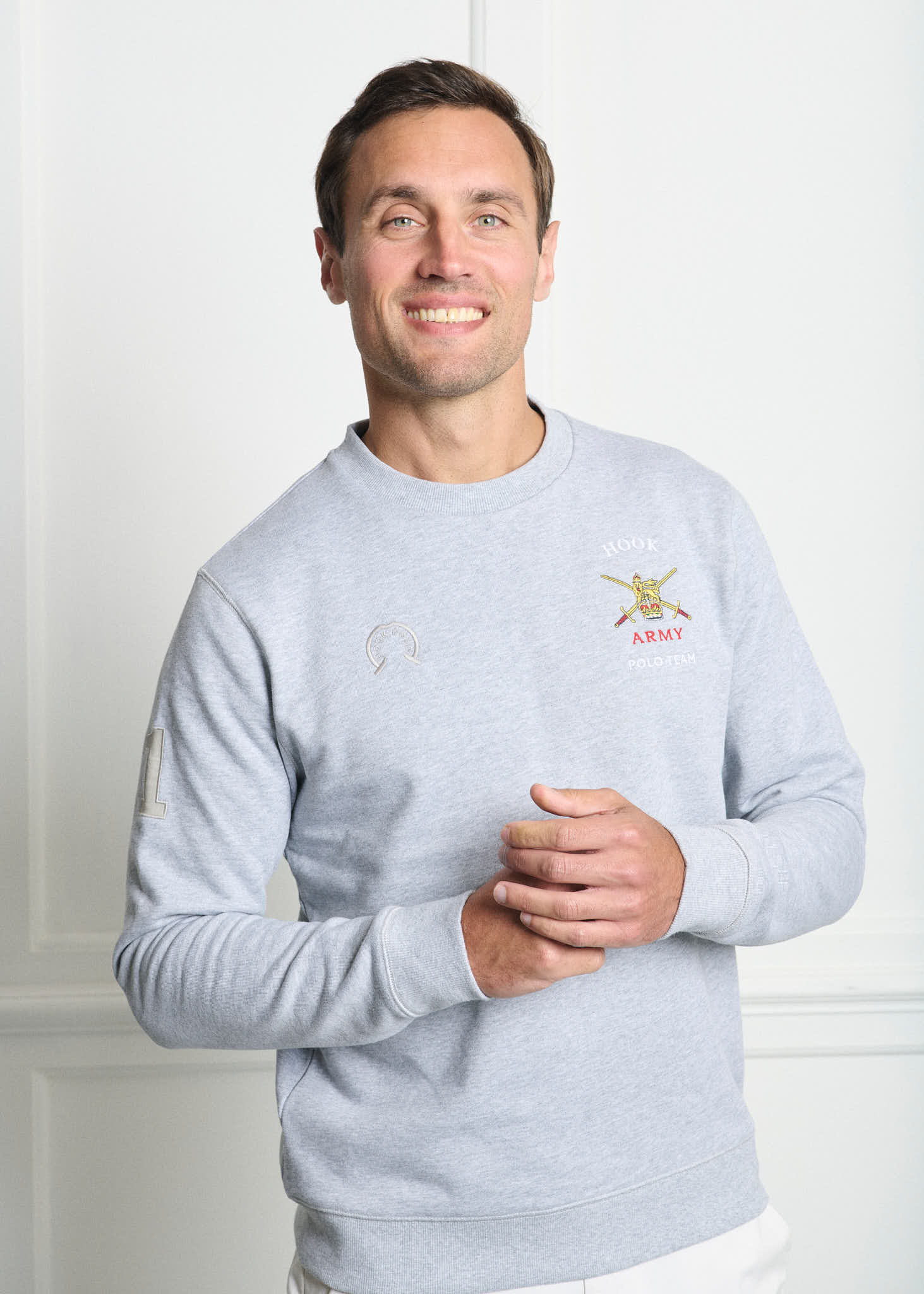 Army Polo Sweatshirt - Grey