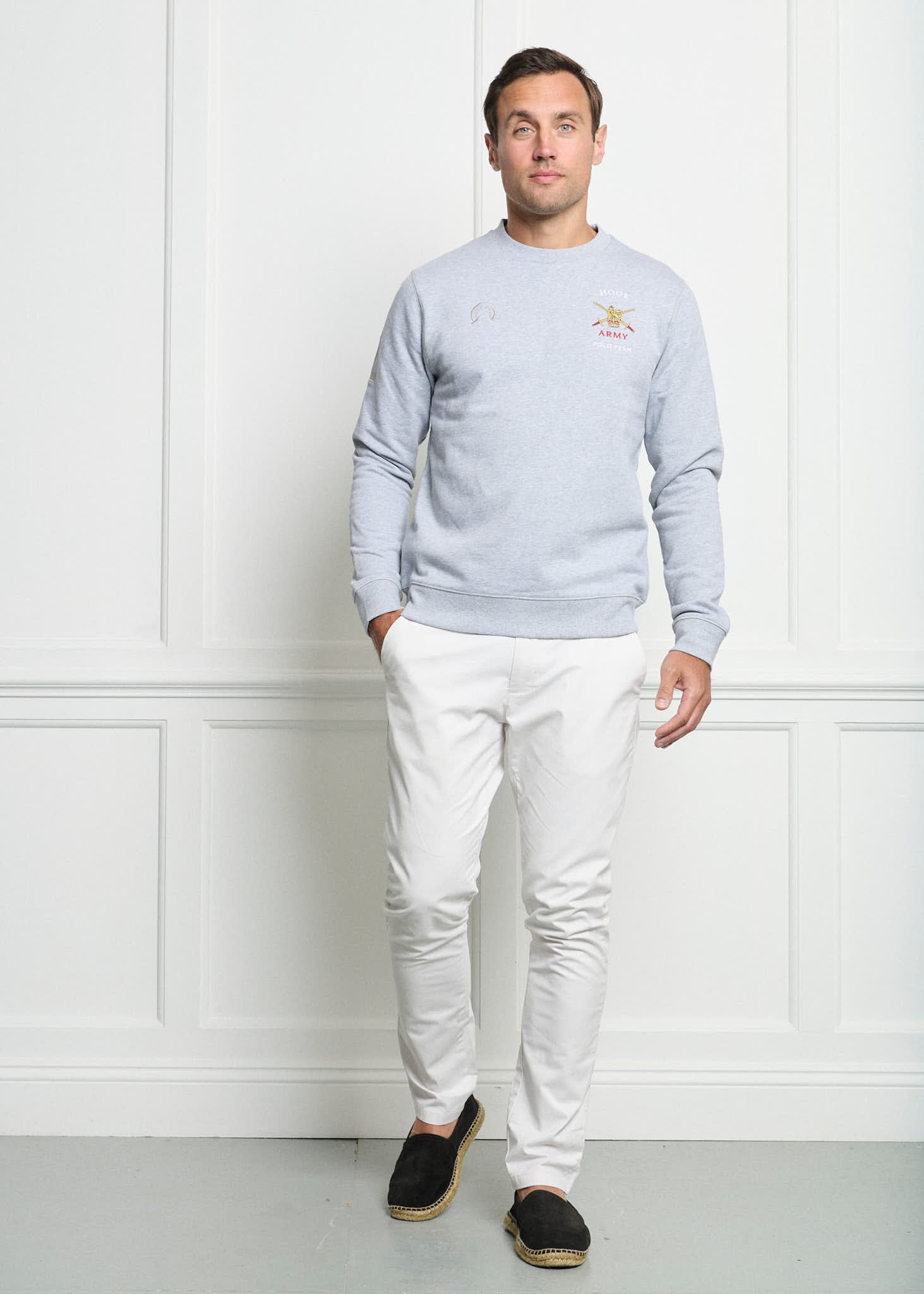 Army Polo Sweatshirt - Grey