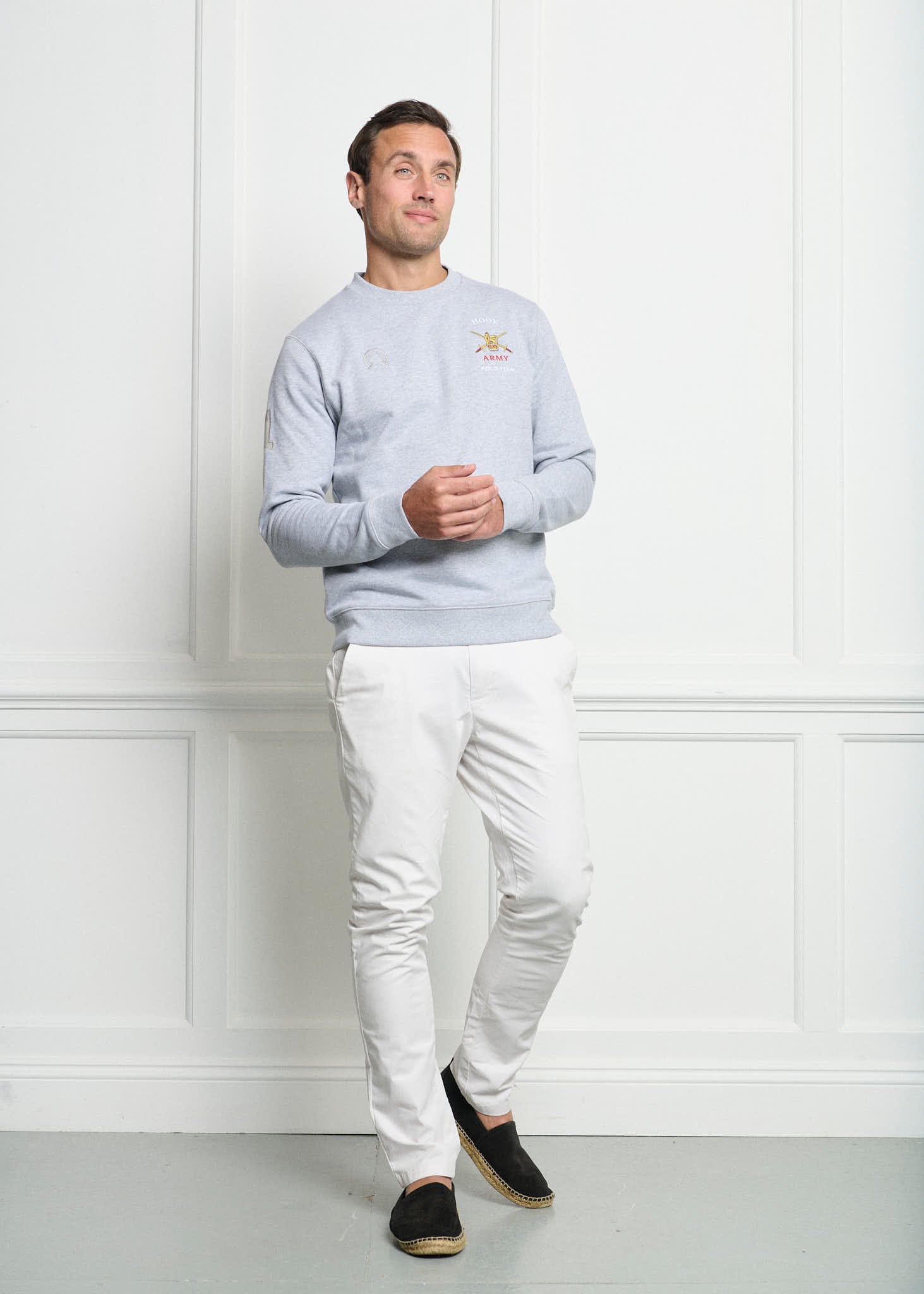 Army Polo Sweatshirt - Grey