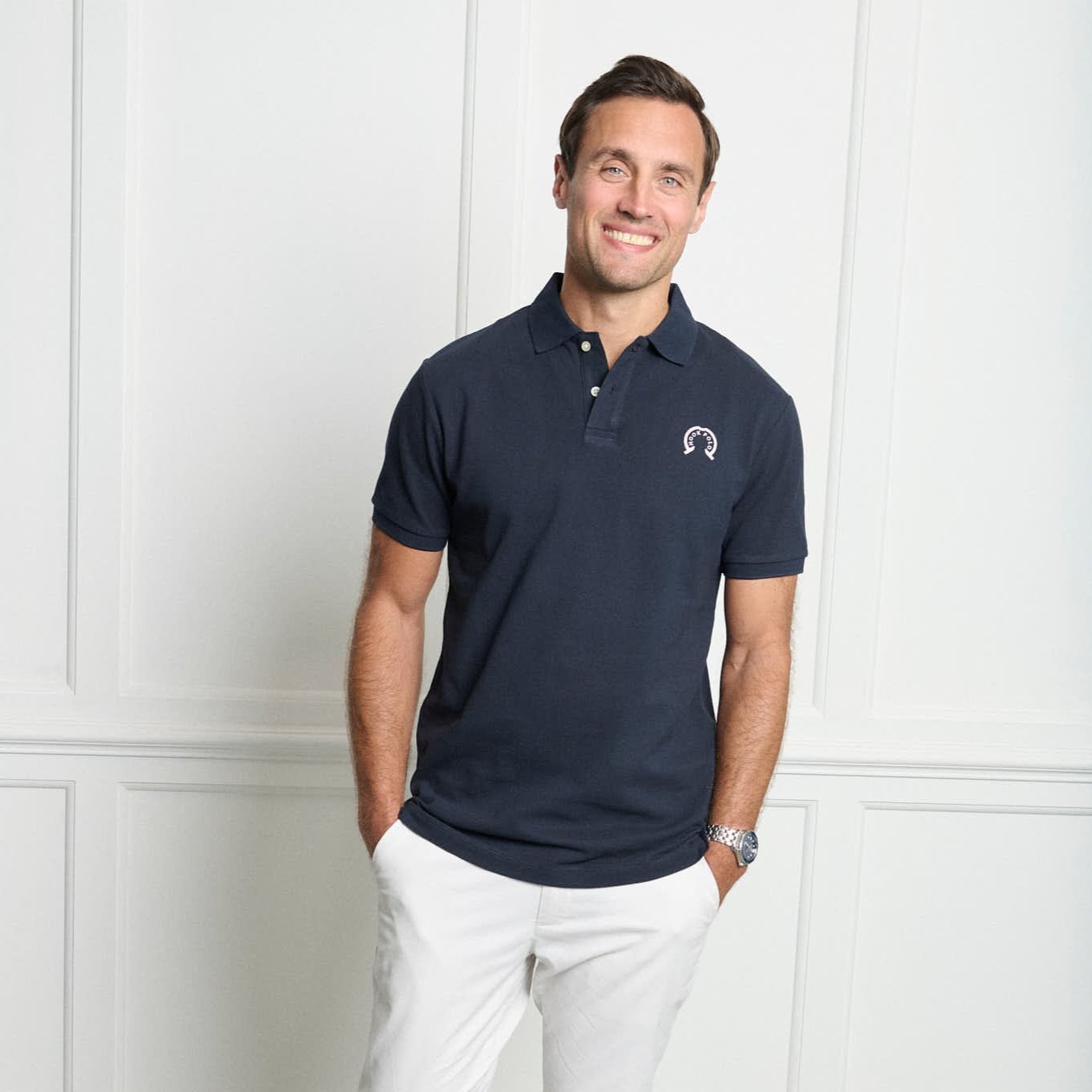 Navy Pique Polo