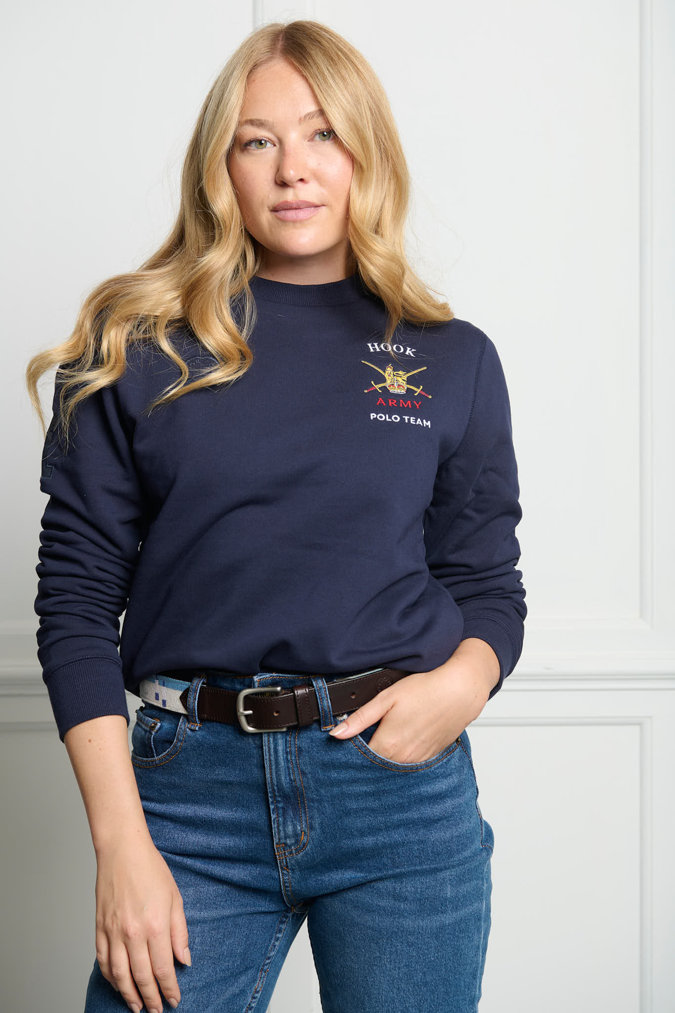 Army Polo Sweatshirt - Navy