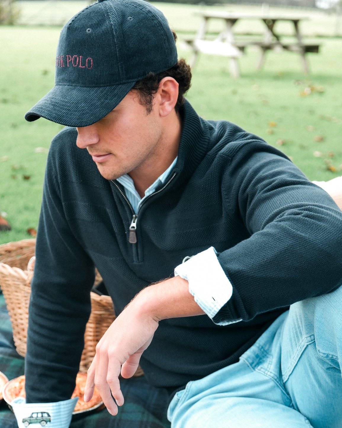 Navy Cord Cap