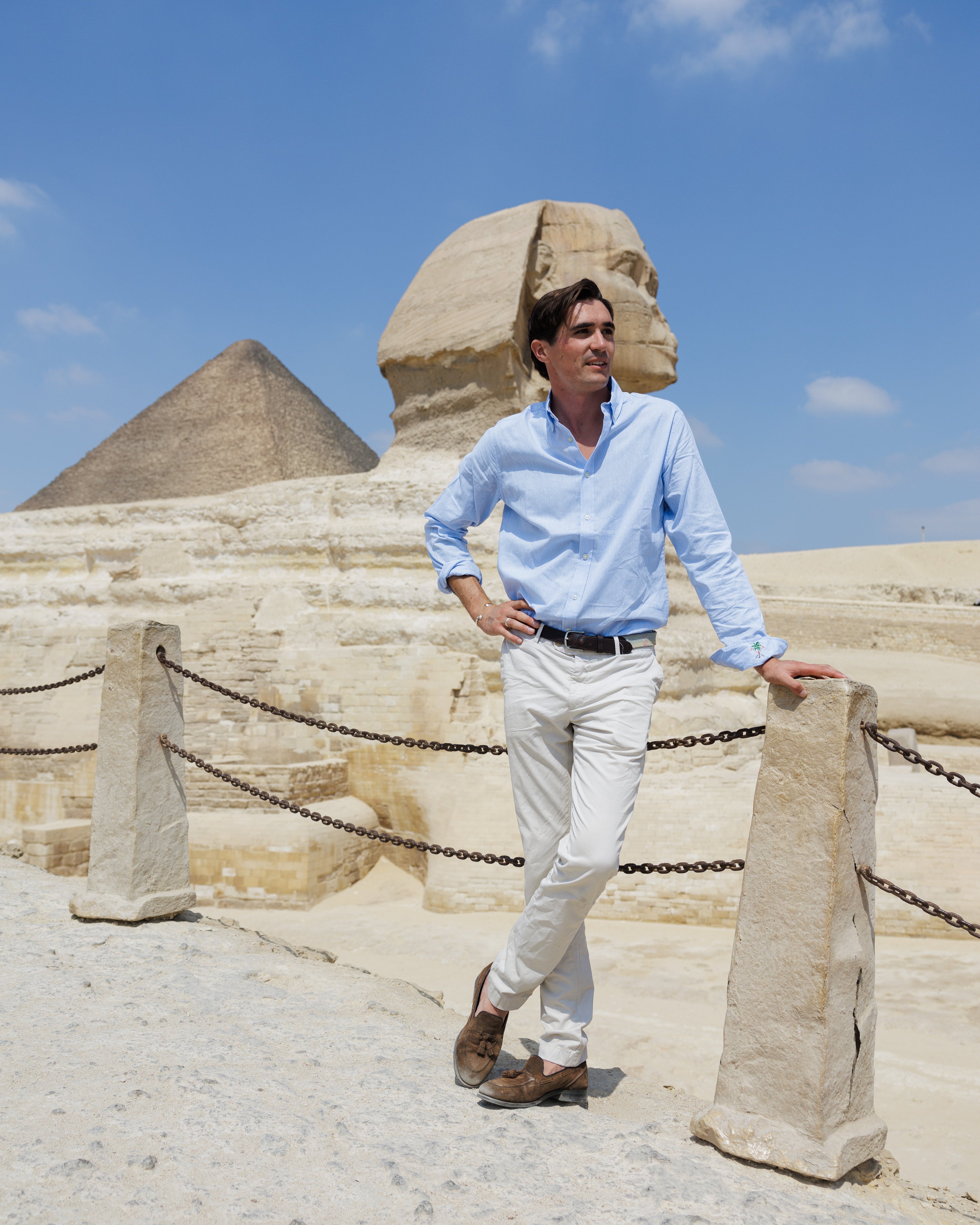 Blue Cotton/Linen Shirt