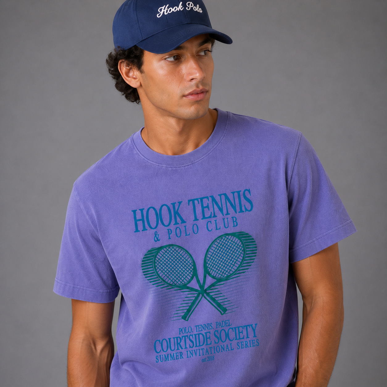 Tennis Club Tee - Washed Purple