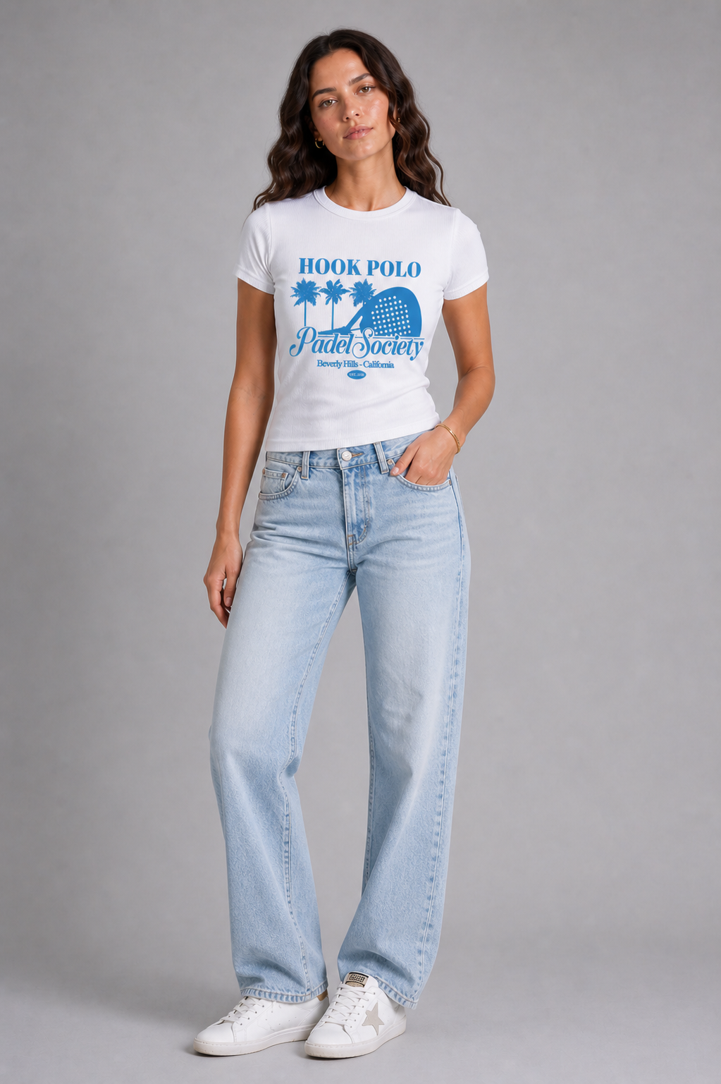 Women's Padel Society Ribbed Tee -  White