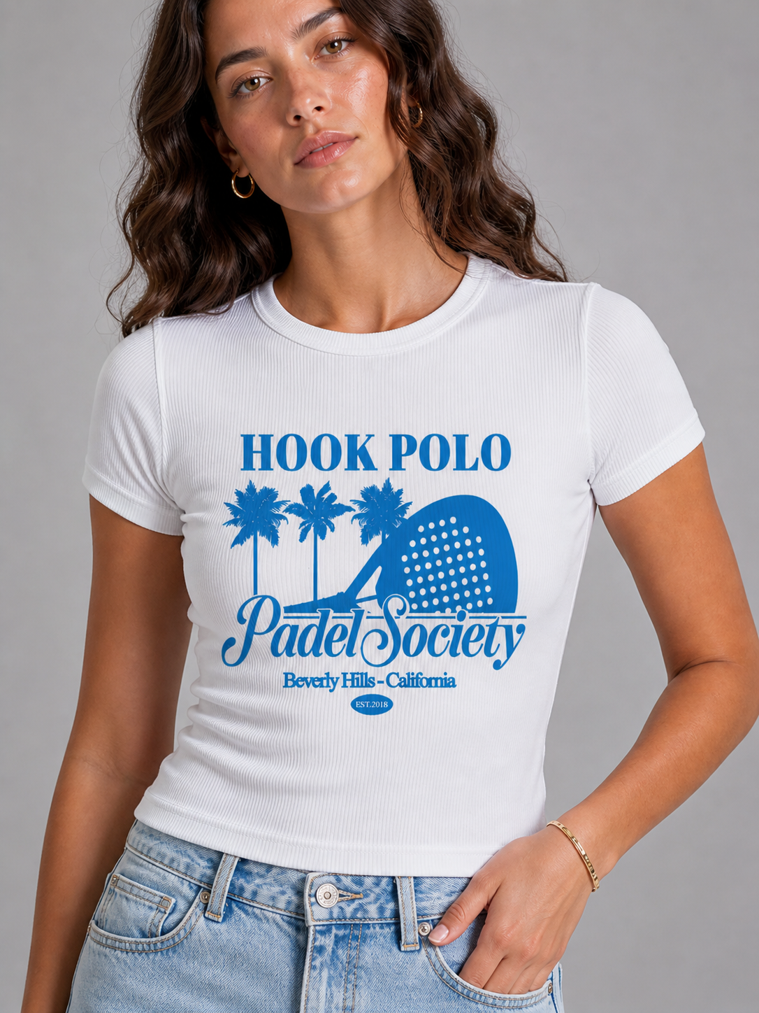Women's Padel Society Ribbed Tee -  White