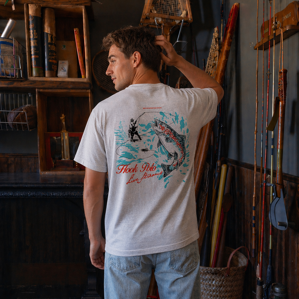 Fly Fishing Tee - Cool Grey