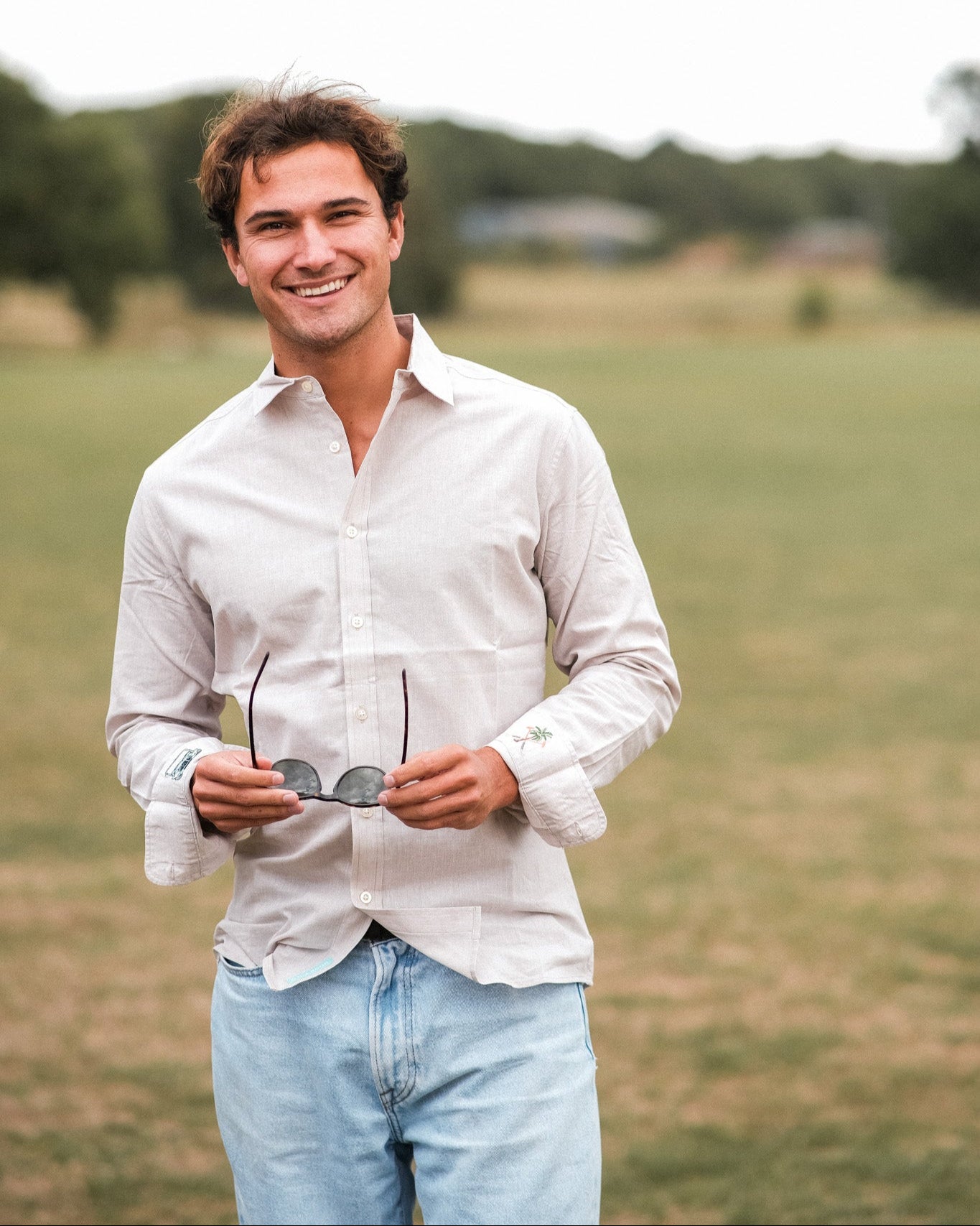 Khaki Cotton/Linen Shirt