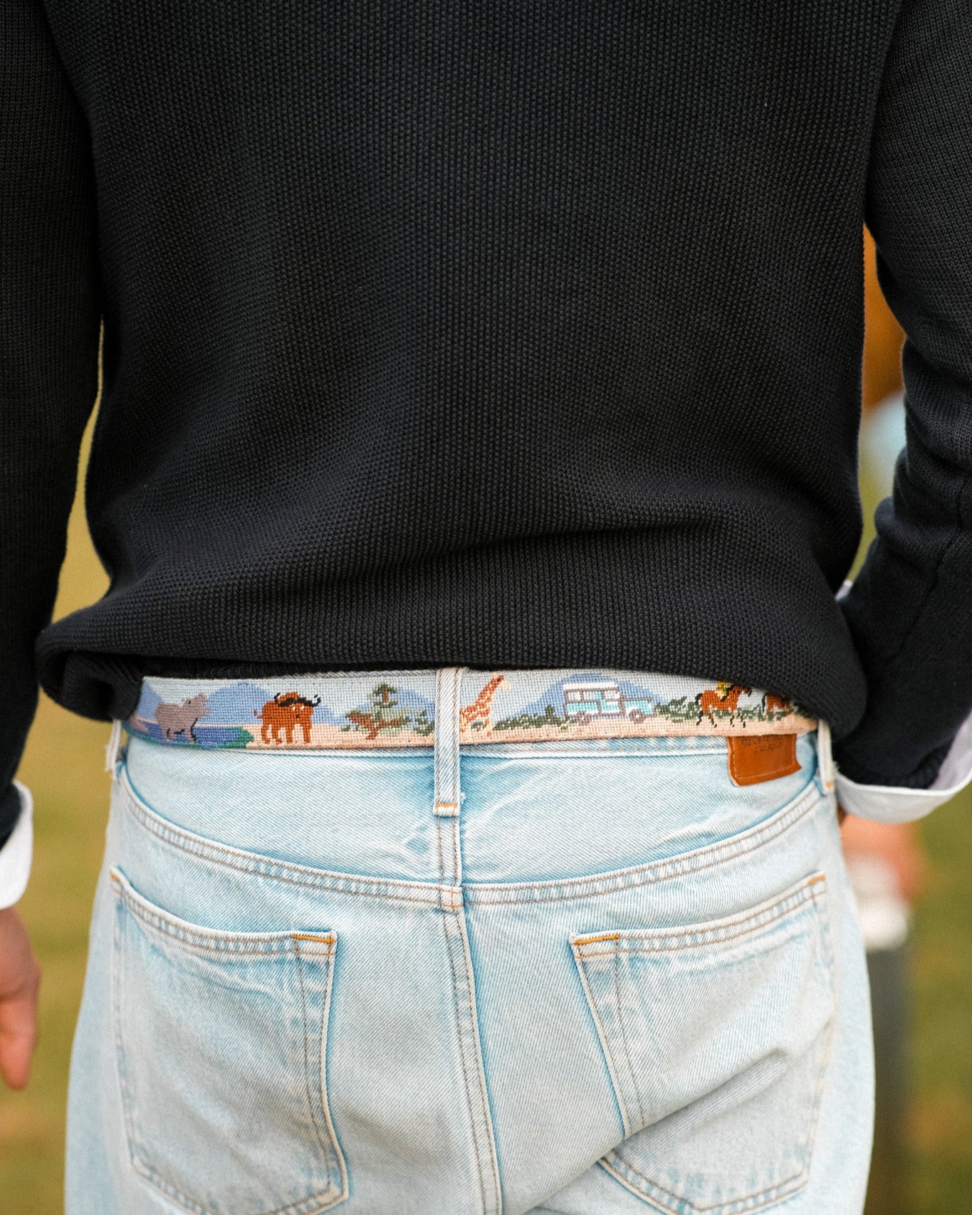 Needlepoint Belt - Horse Safari