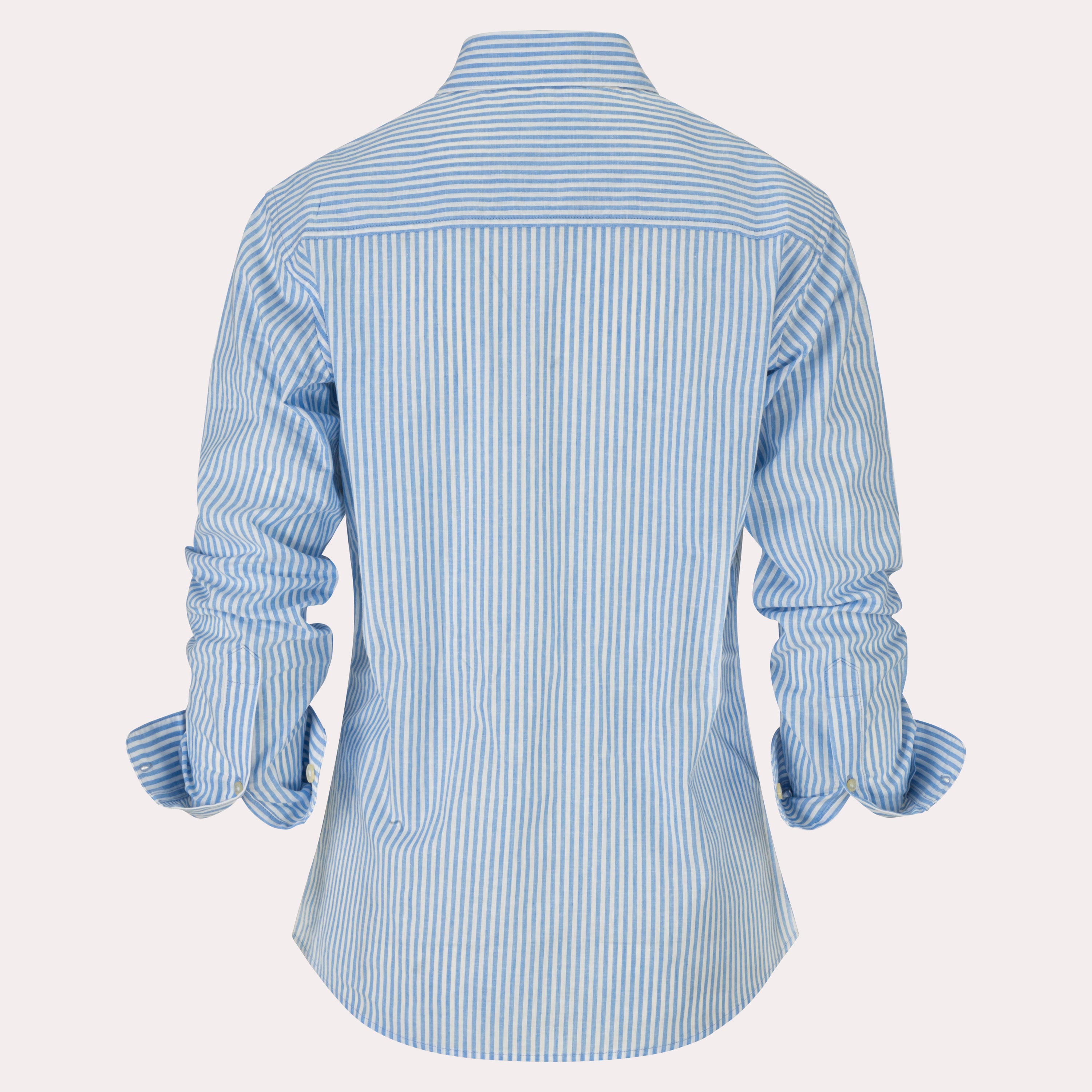 Ladies Blue Stripe Linen Shirt