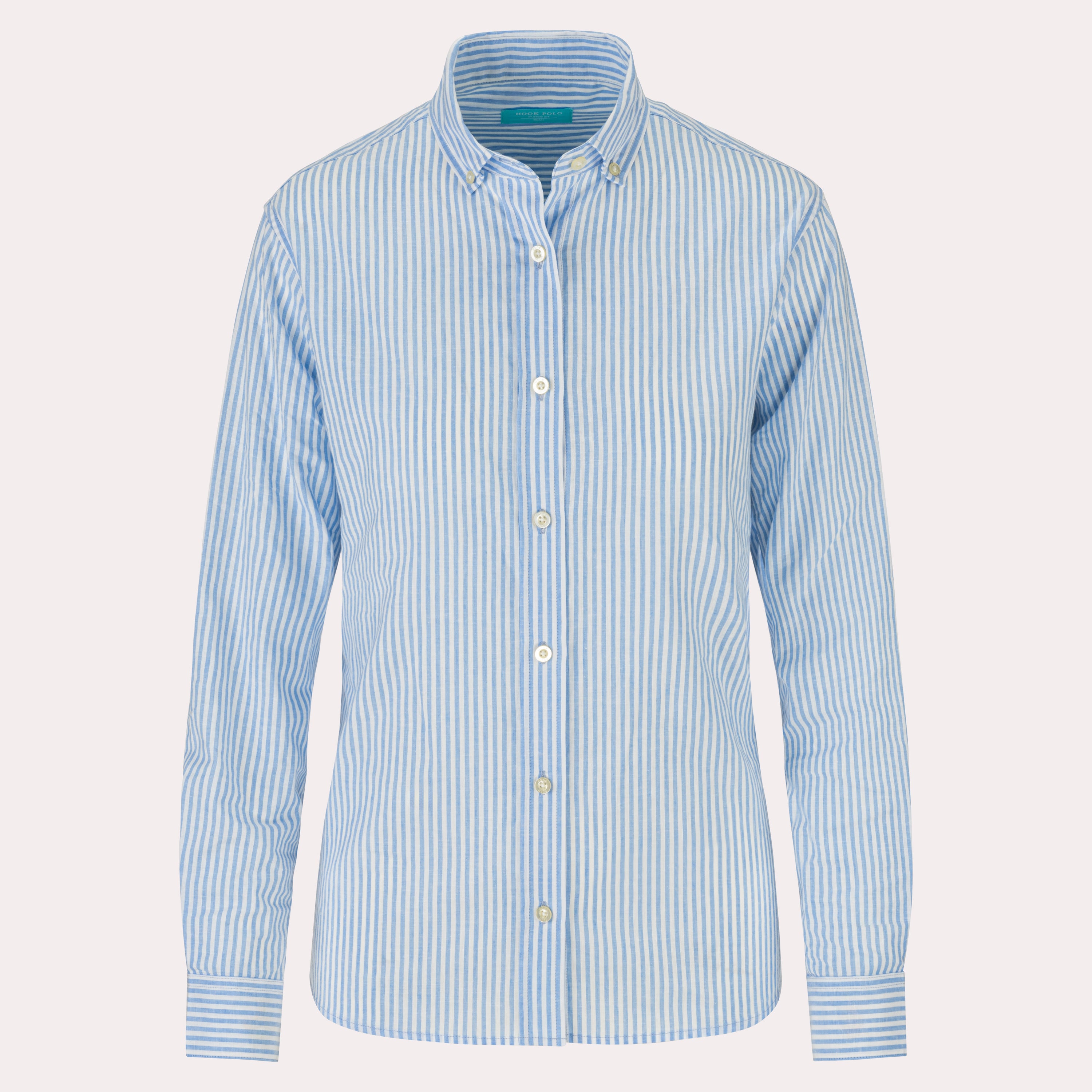 Ladies Blue Stripe Linen Shirt