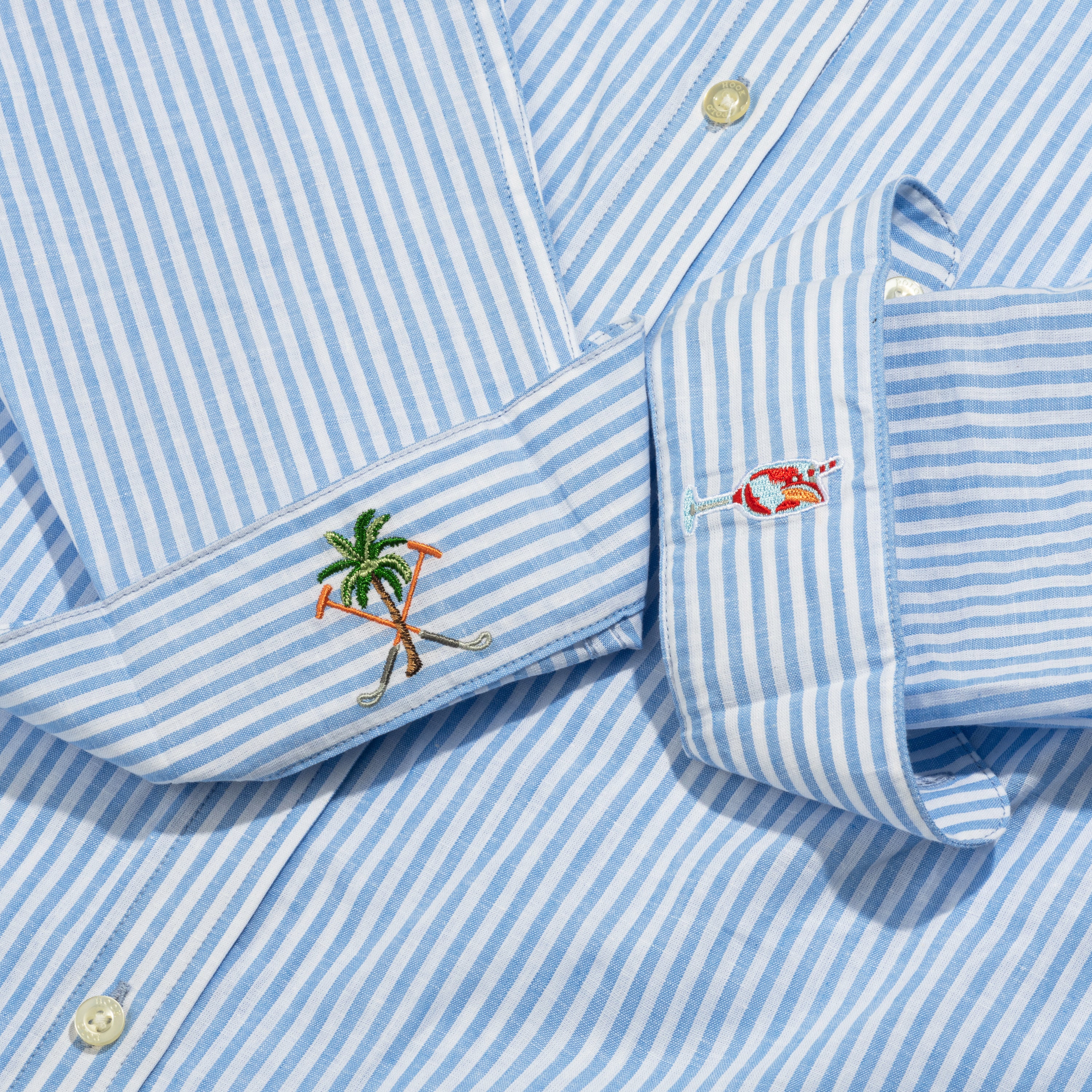 Ladies Blue Stripe Linen Shirt