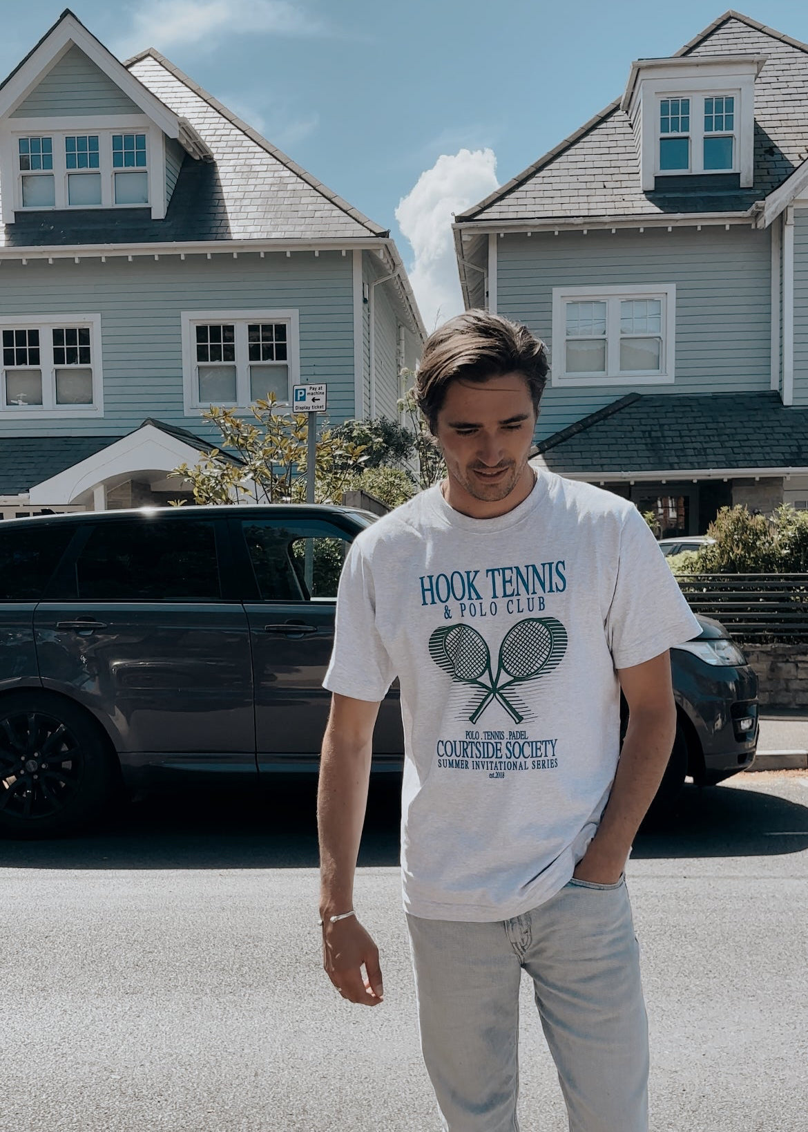 Tennis Club Tee - Grey