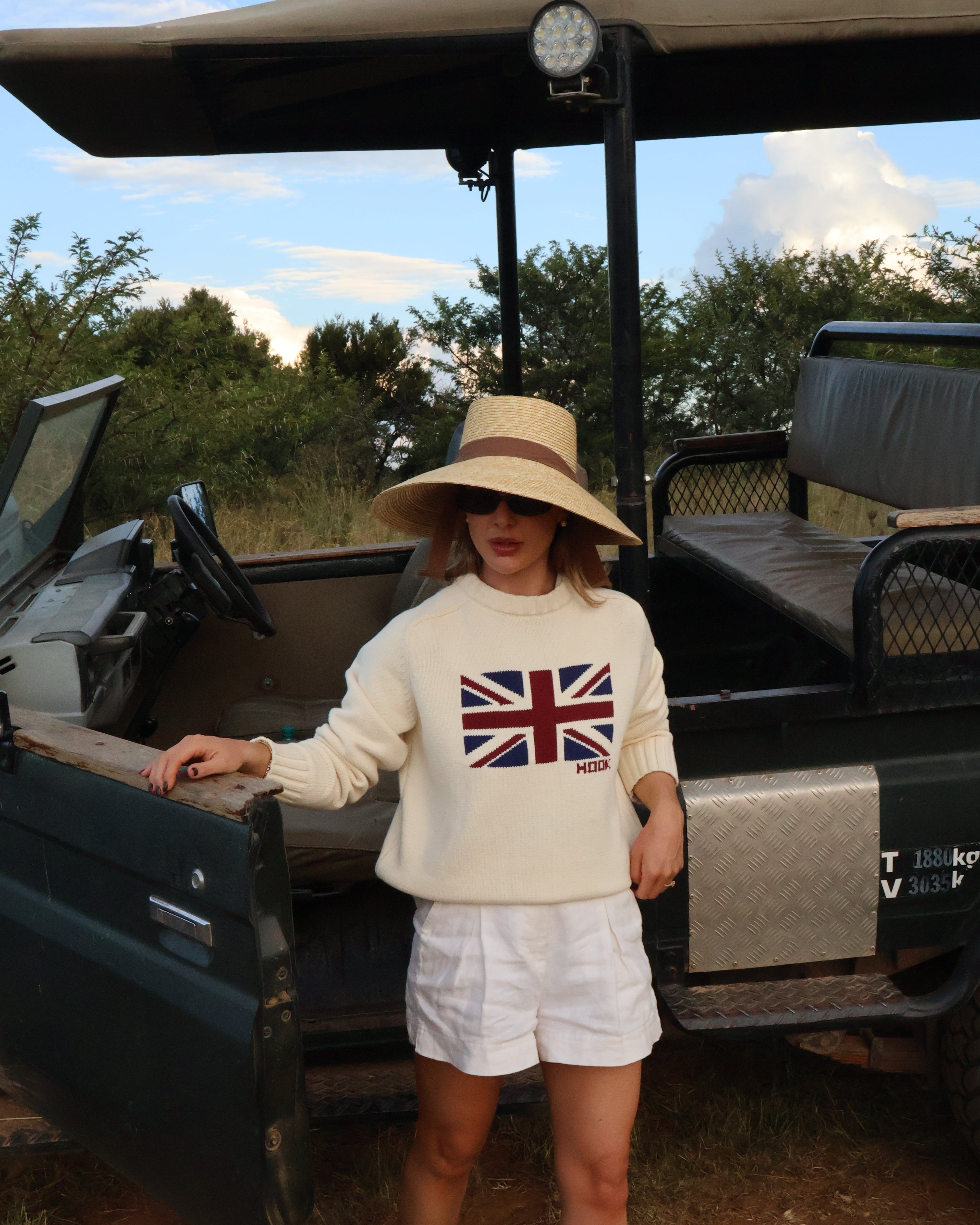 Union Jack White Knit (Unisex)