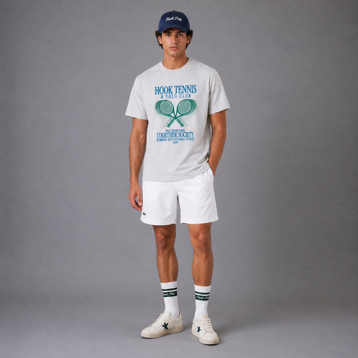 Tennis Club Tee - Grey