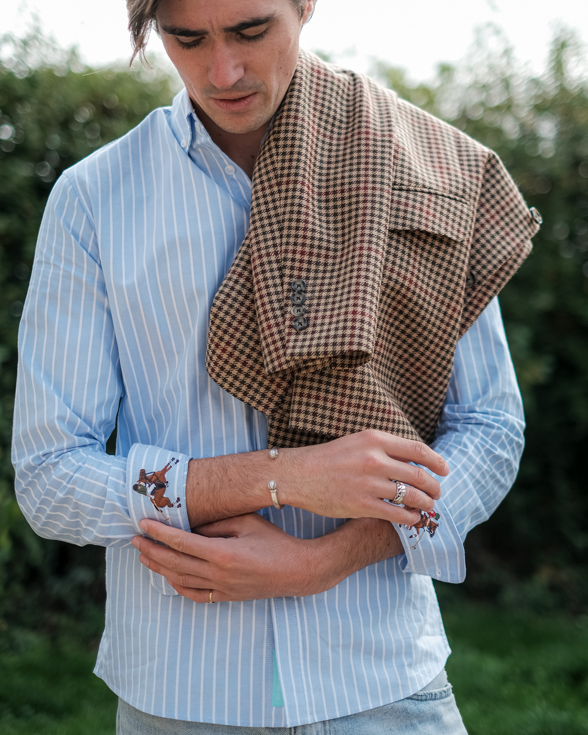 Classic Blue Thick Stripe Oxford Shirt