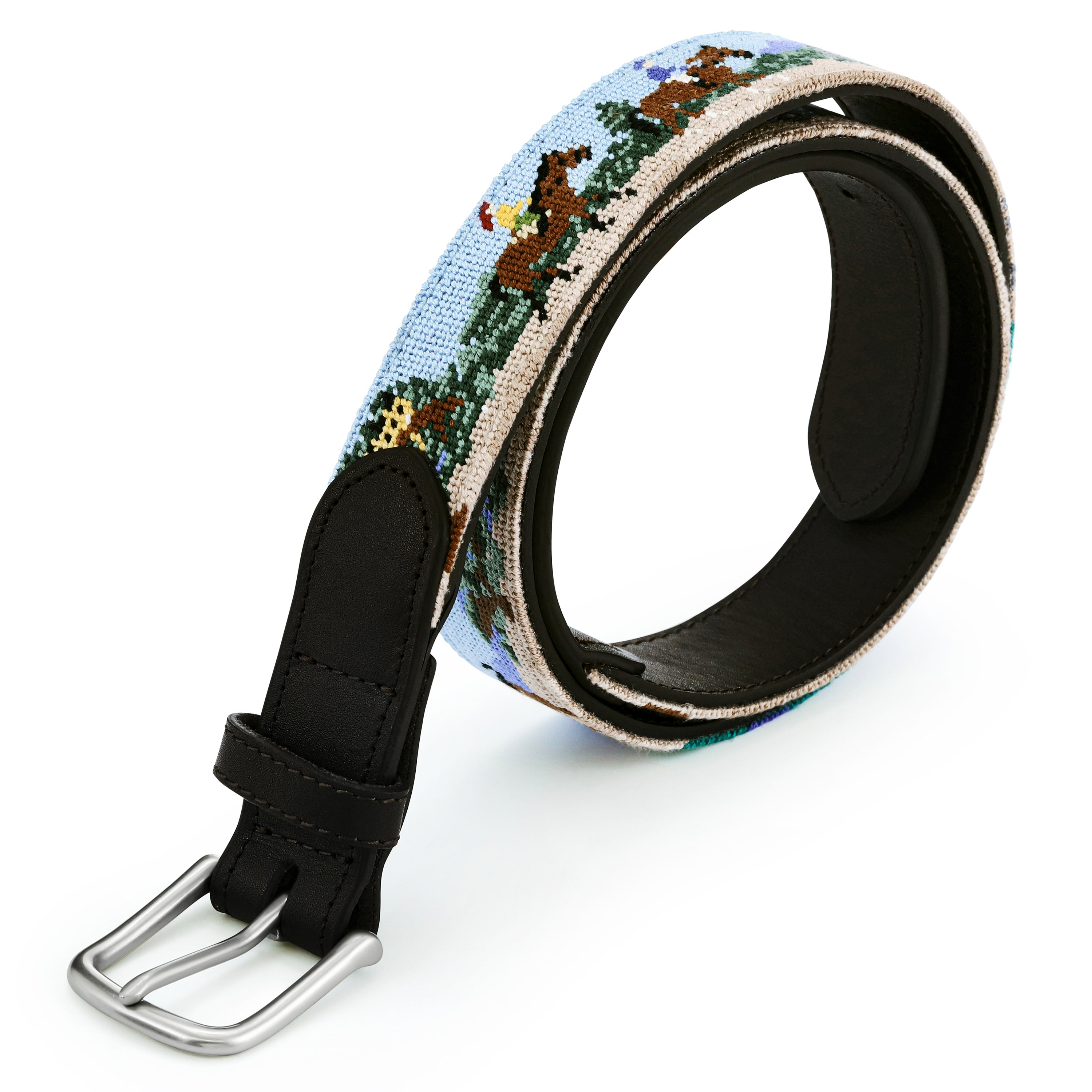 Needlepoint Belt - Horse Safari