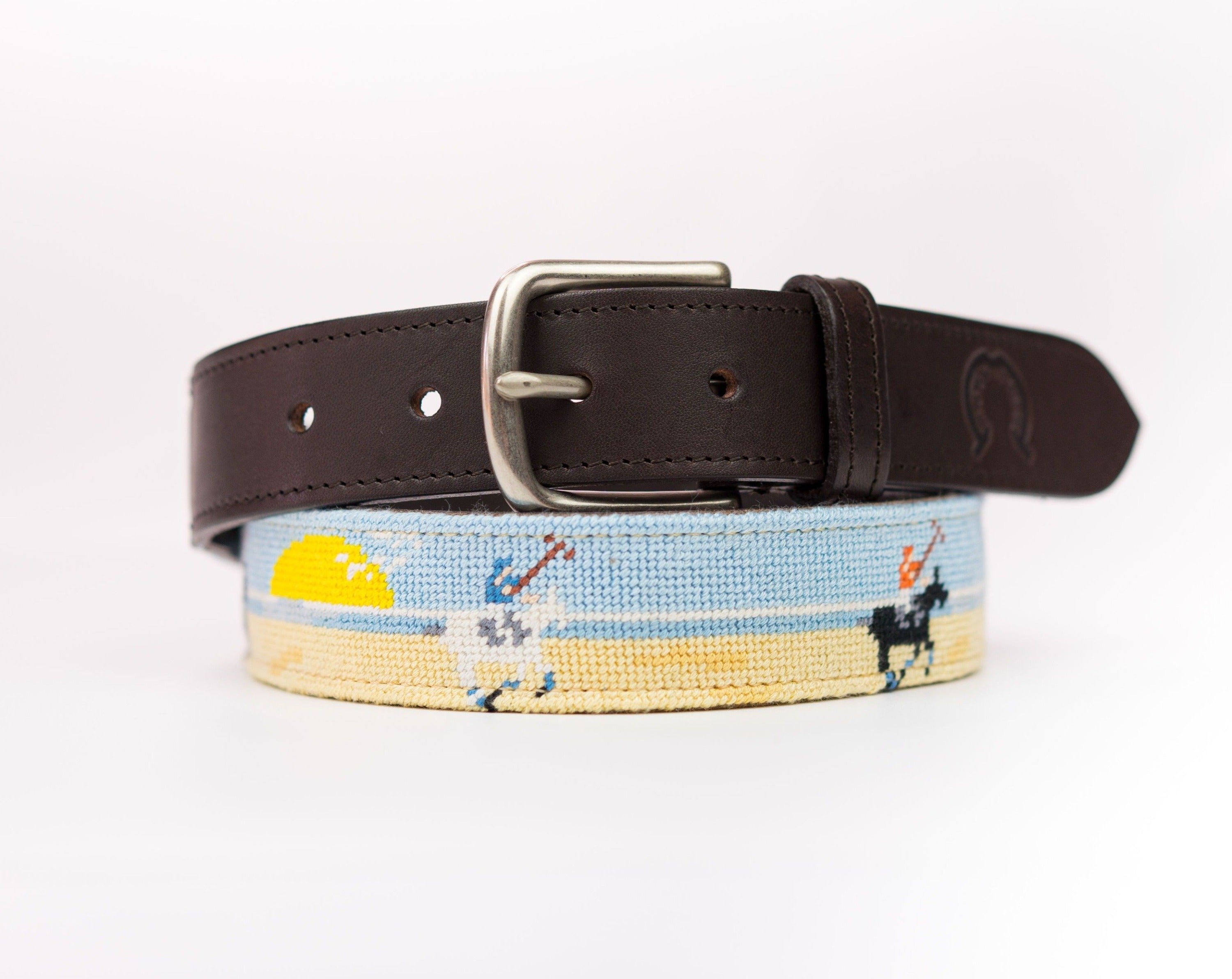 Needlepoint Belt - Beach Polo