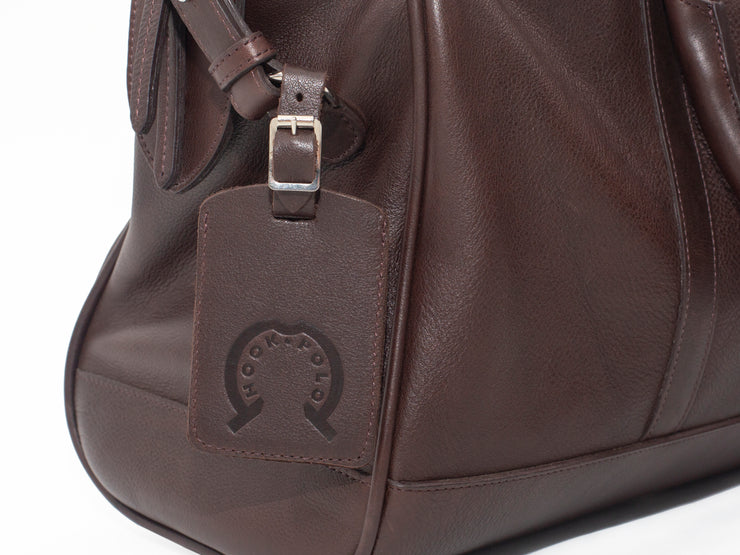Brown Leather Holdall Bag - Crocodile Print