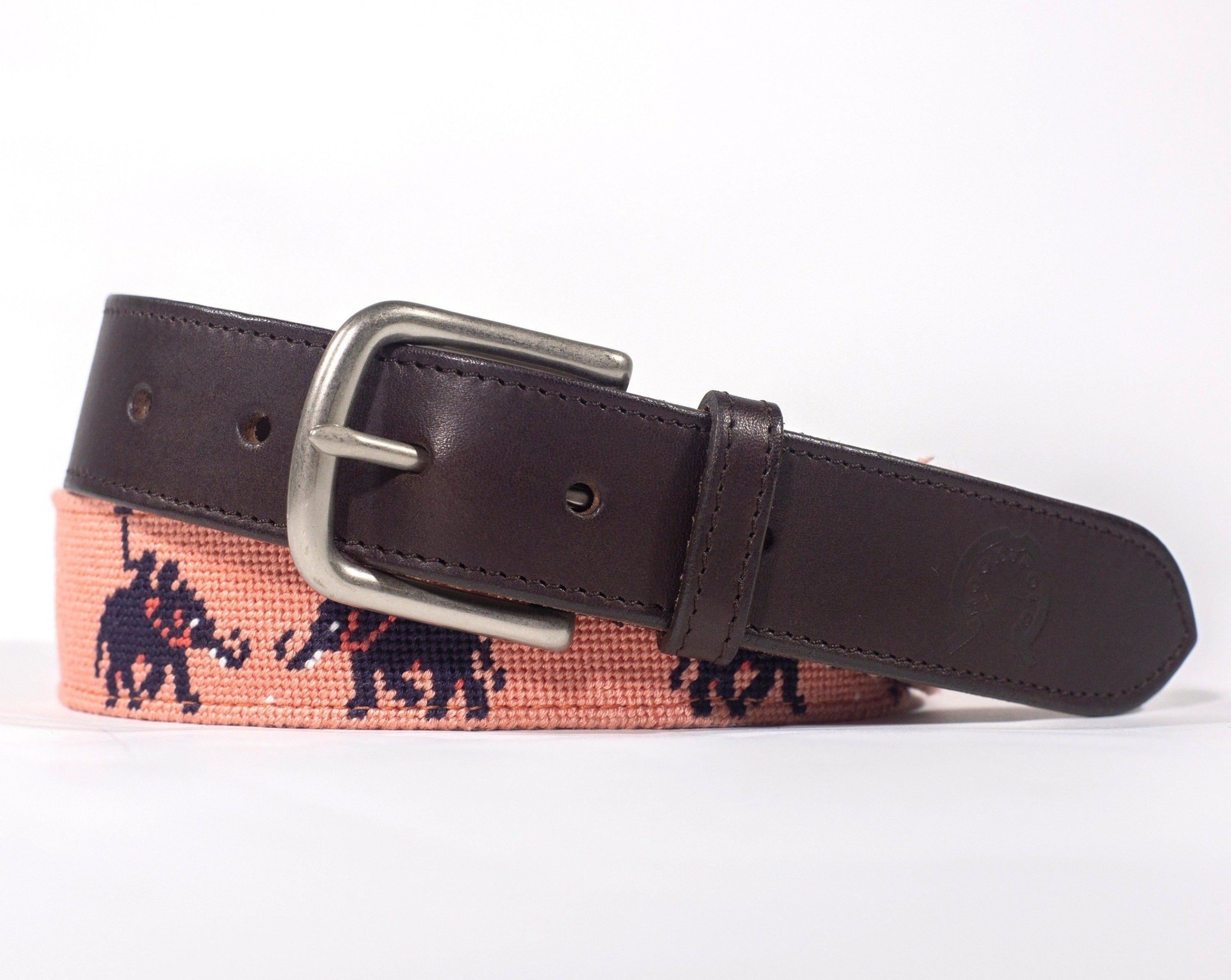 Needlepoint Belt - Elephant Polo