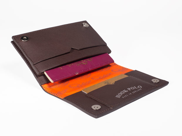 Travel Wallet - Brown Leather Crocodiles