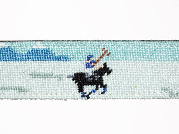Needlepoint Belt - Snow Polo