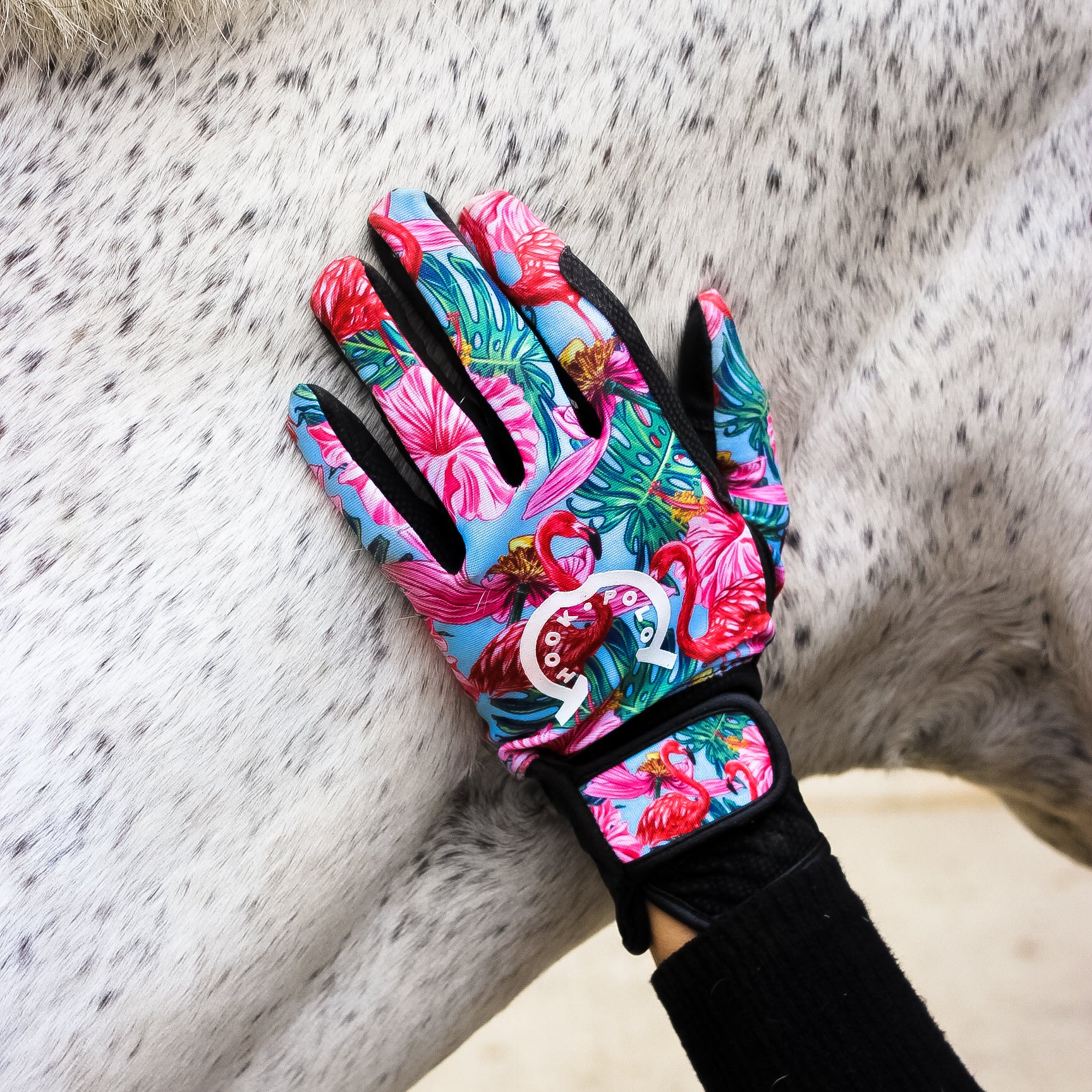 Riding Gloves - Flamingos