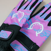 Riding Gloves - Pink Crocodiles